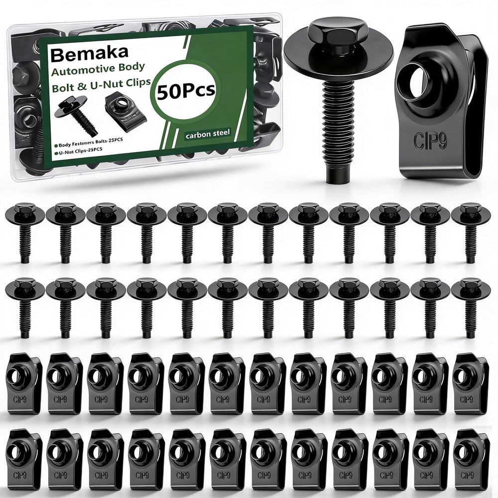 Bemaka 50pcs M6 bolts kit front view for versatile vehicle body repairs