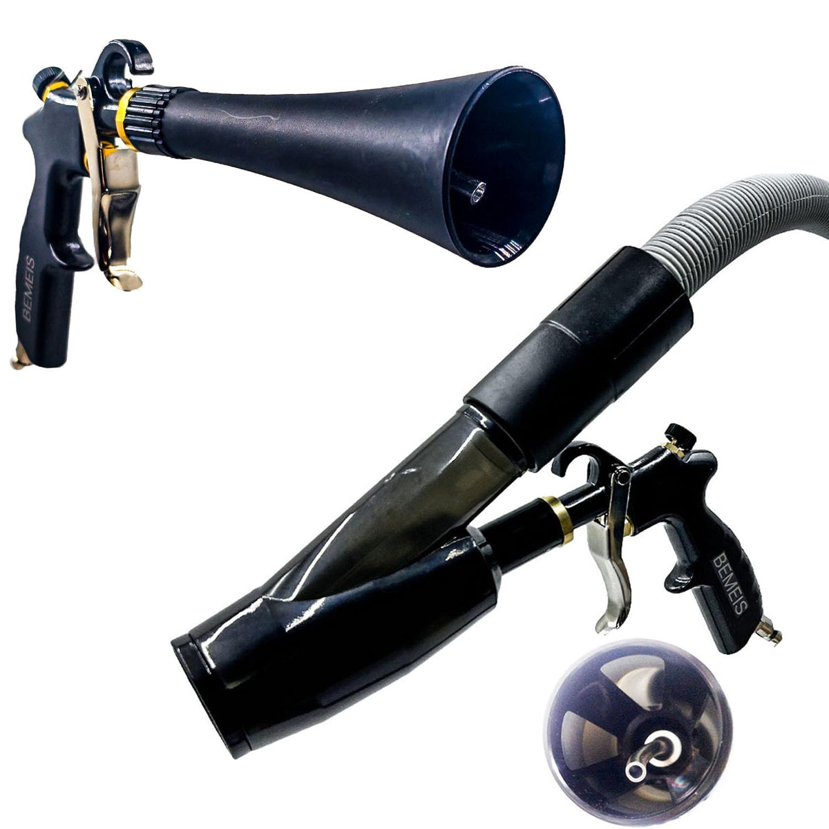 BEMEIS air blow gun with brass adjustable nozzle for powerful surface cleaning.