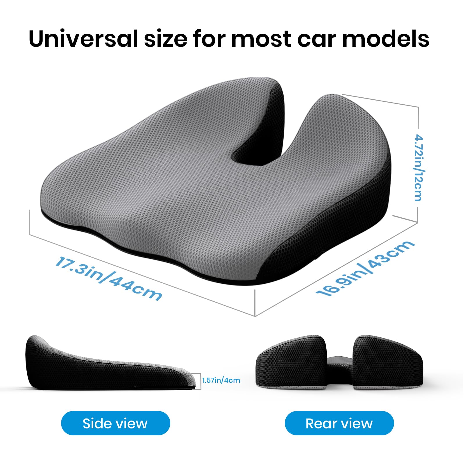 Benazcap car seat cushion double anti-slip system prevents shifting during driving.