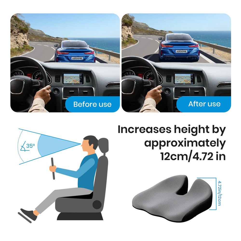 Benazcap car seat cushion memory foam core adapts to curves for personalized comfort.