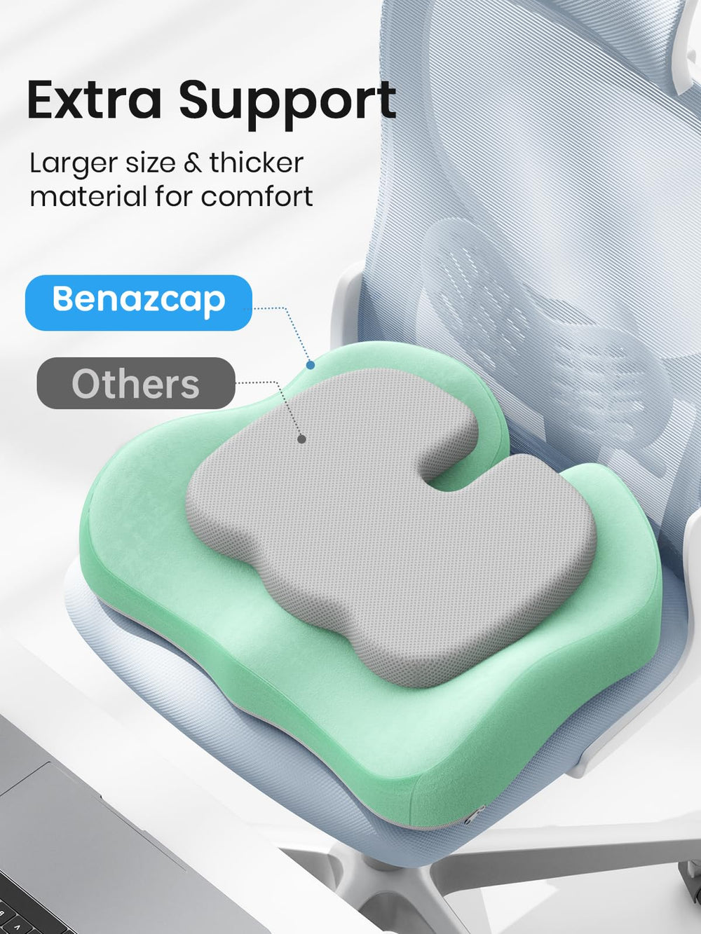 Benazcap seat cushion removable cover is machine washable for easy cleaning.