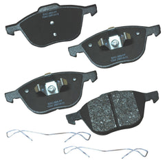 Bendix Premium SBC1044 front brake pad close-up shows ceramic material for smooth stopping.