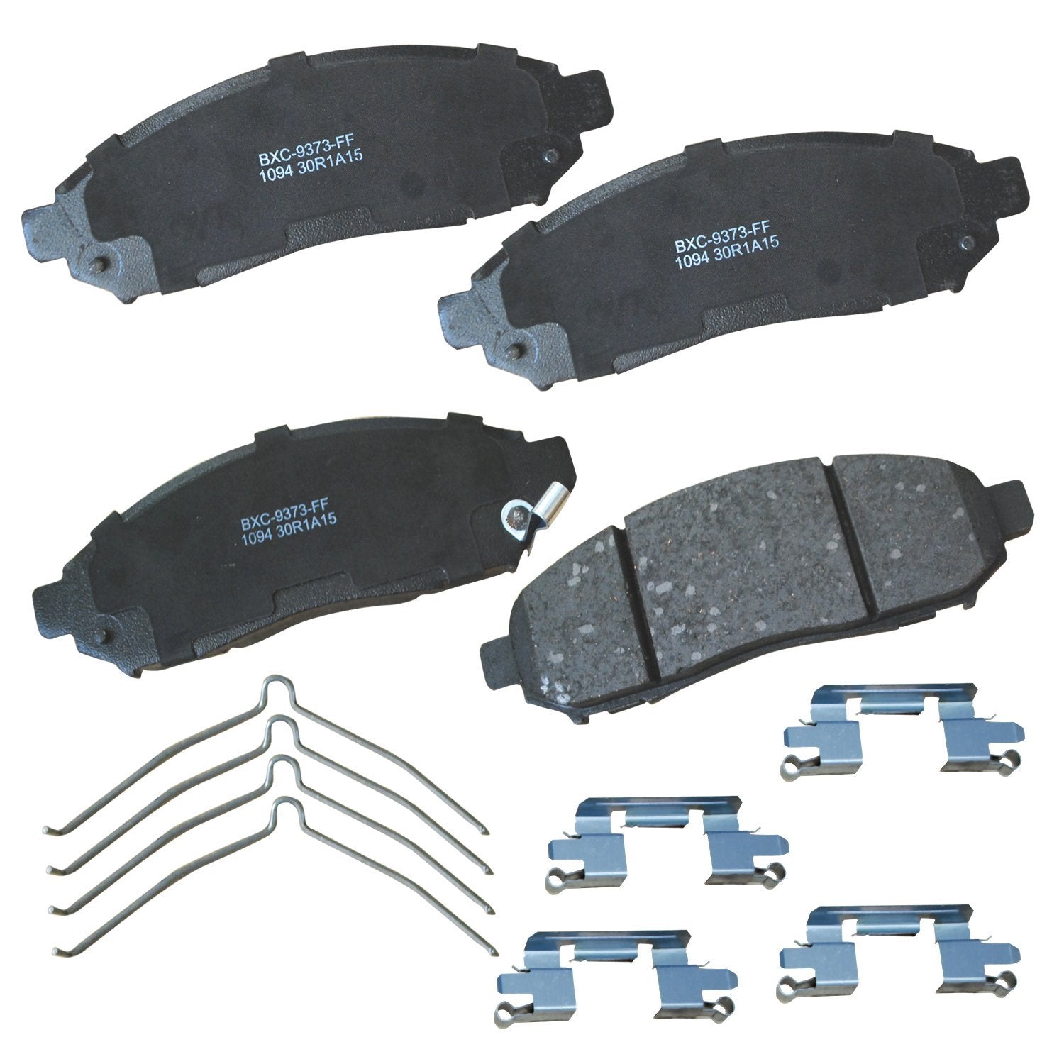 Bendix Premium SBC1094 front brake pad closeup shows ceramic composition for durability