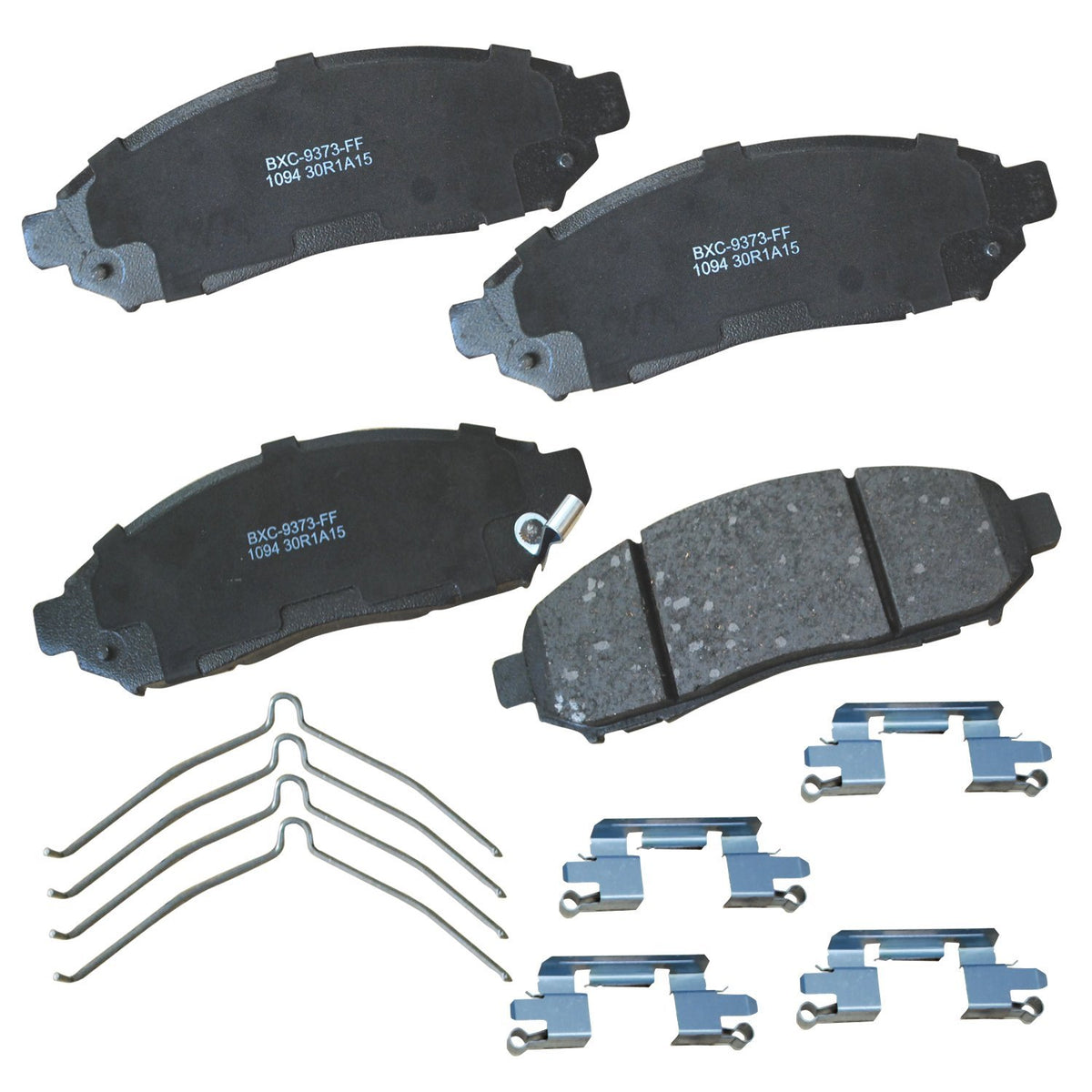 Bendix Premium SBC1094 front brake pad closeup shows ceramic composition for durability
