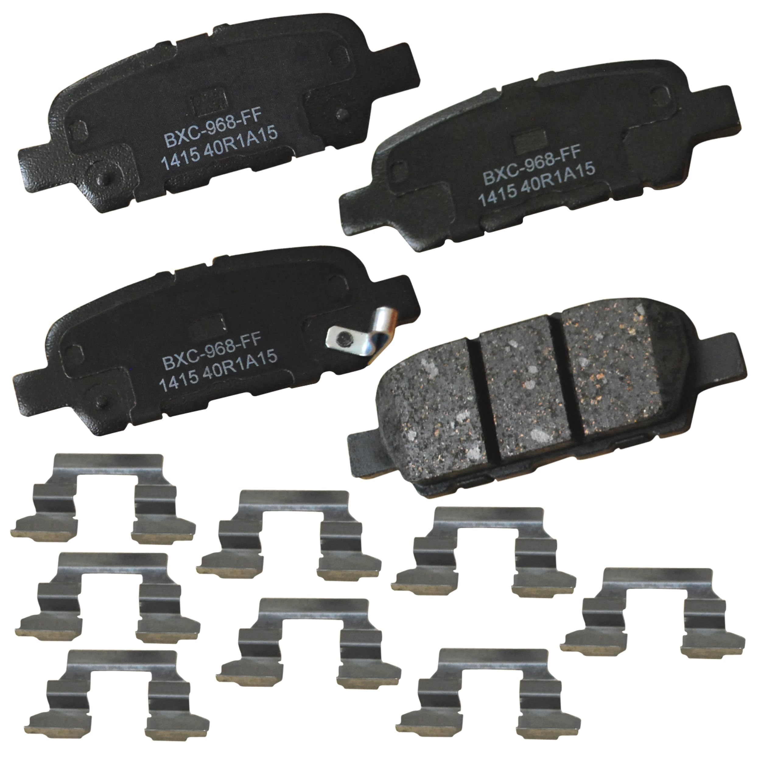 Bendix Premium SBC1415 rear brake pads close-up showing ceramic surface for smooth braking.