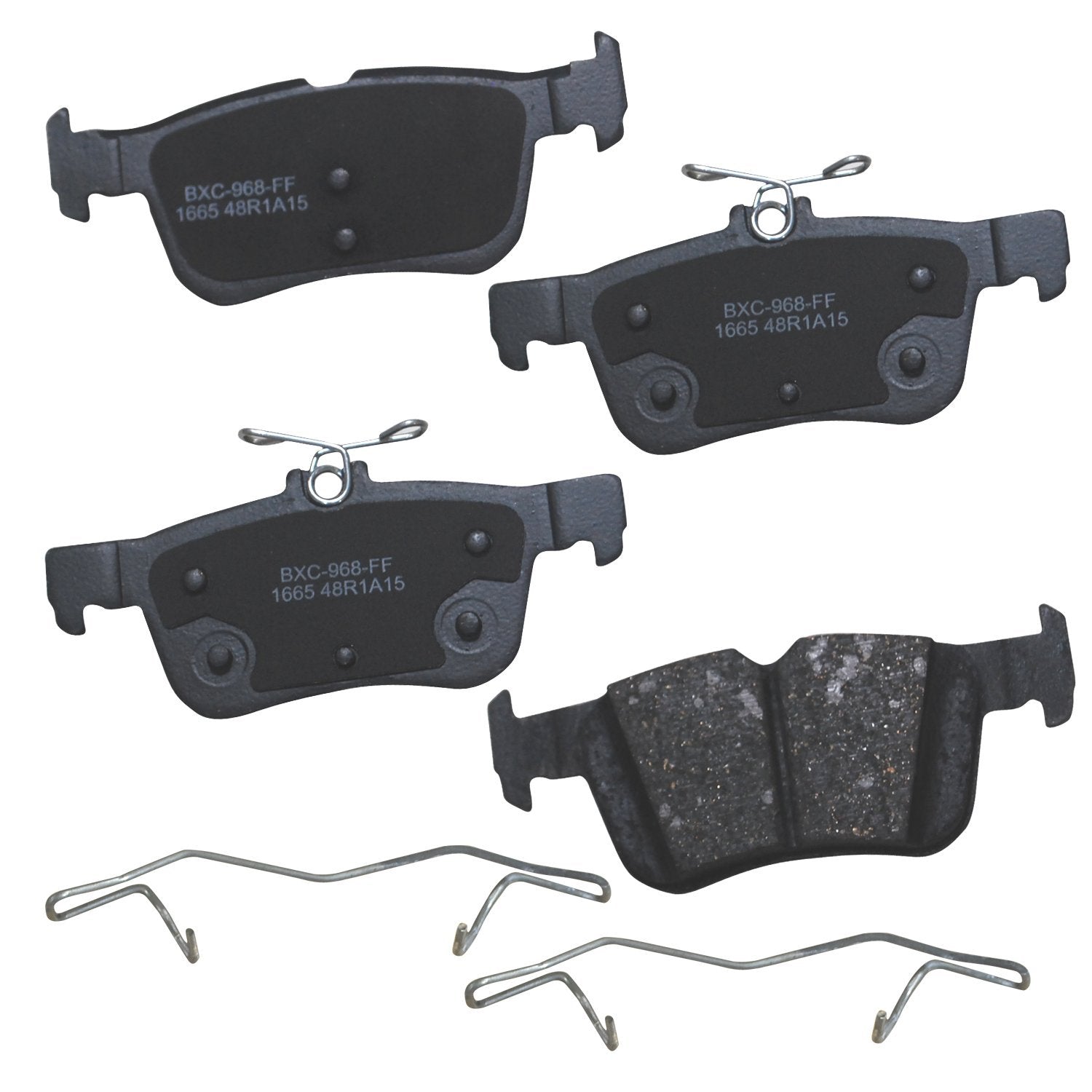 Bendix Premium SBC1665 ceramic rear brake pad for Ford Fusion showing OE-compatible fit and braking potential