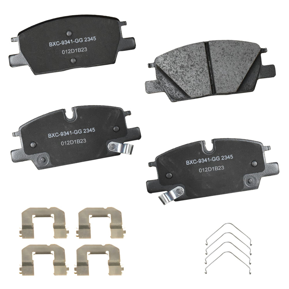 Bendix Premium SBC2345 front brake pad closeup with ceramic surface for smooth braking.