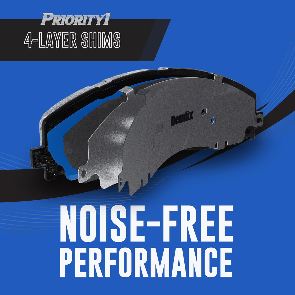 Bendix Priority1 brake pads designed to reduce fade and sustain braking performance on long drives.