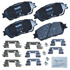 Bendix Priority1 ceramic front brake pads kit for OE fit and quiet braking.