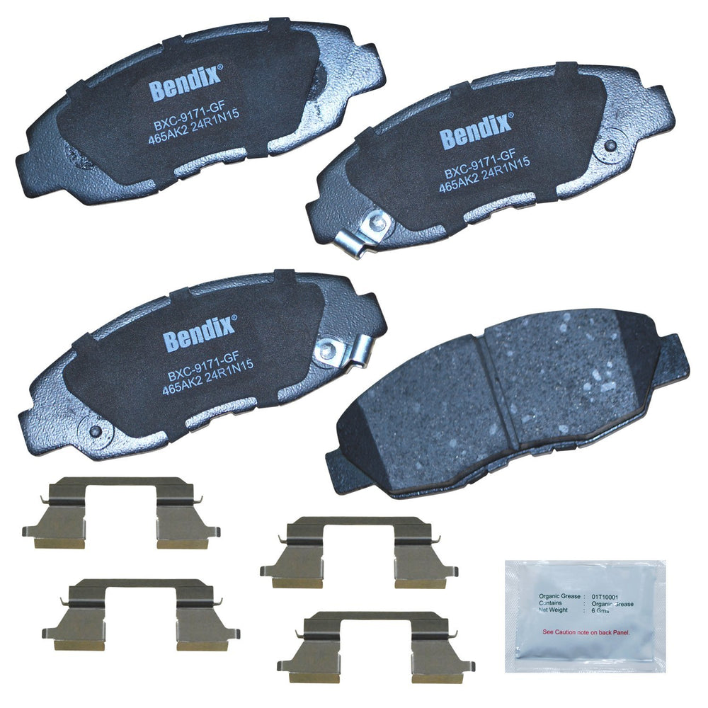 Bendix Priority1 ceramic front brake pads set for reliable, quiet stopping on daily commutes.