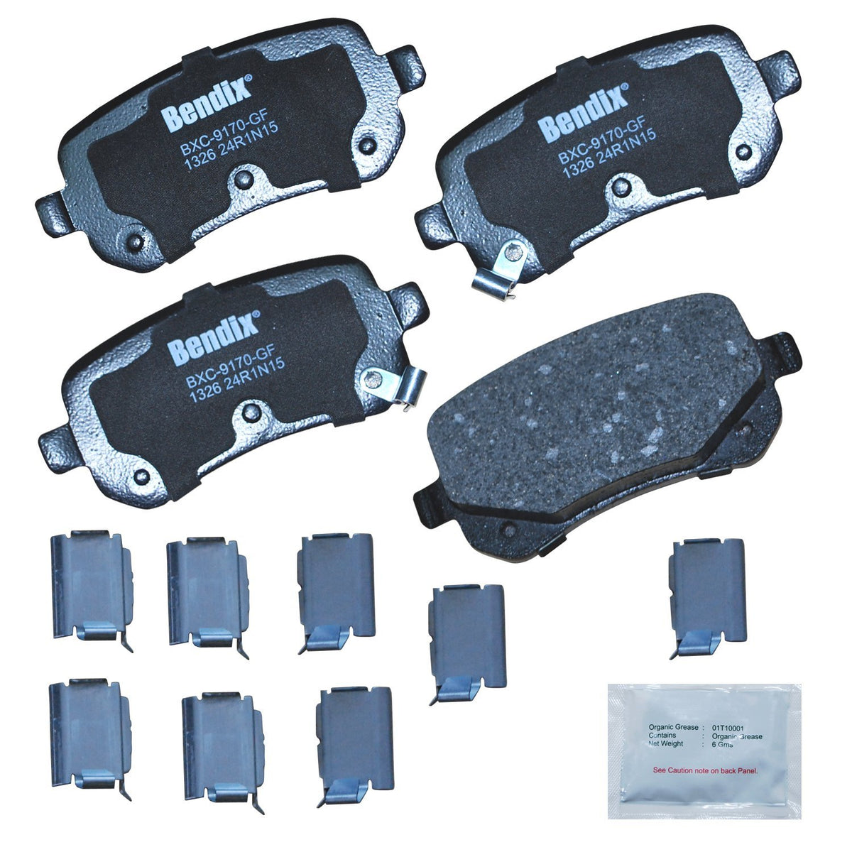 Bendix Priority1 ceramic rear brake pads kit for quiet, reliable stopping.
