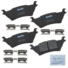 Bendix Priority1 ceramic rear brake pads for Ford F-150 with installation hardware