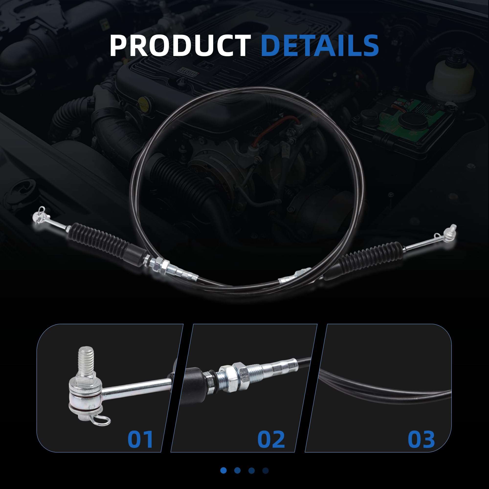 BENERAY 7081883 shift cable measures 105 inches for direct replacement.