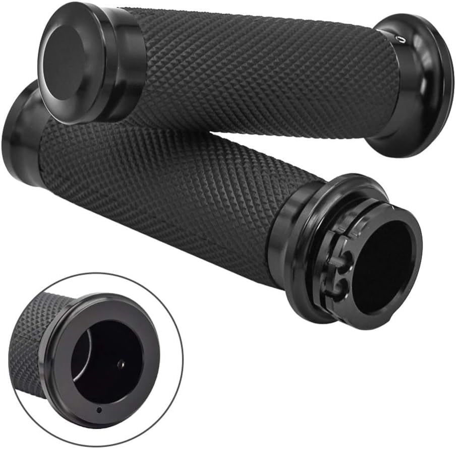 Benlari 1-inch handlebar grips close-up showing CNC aluminum body for durability.