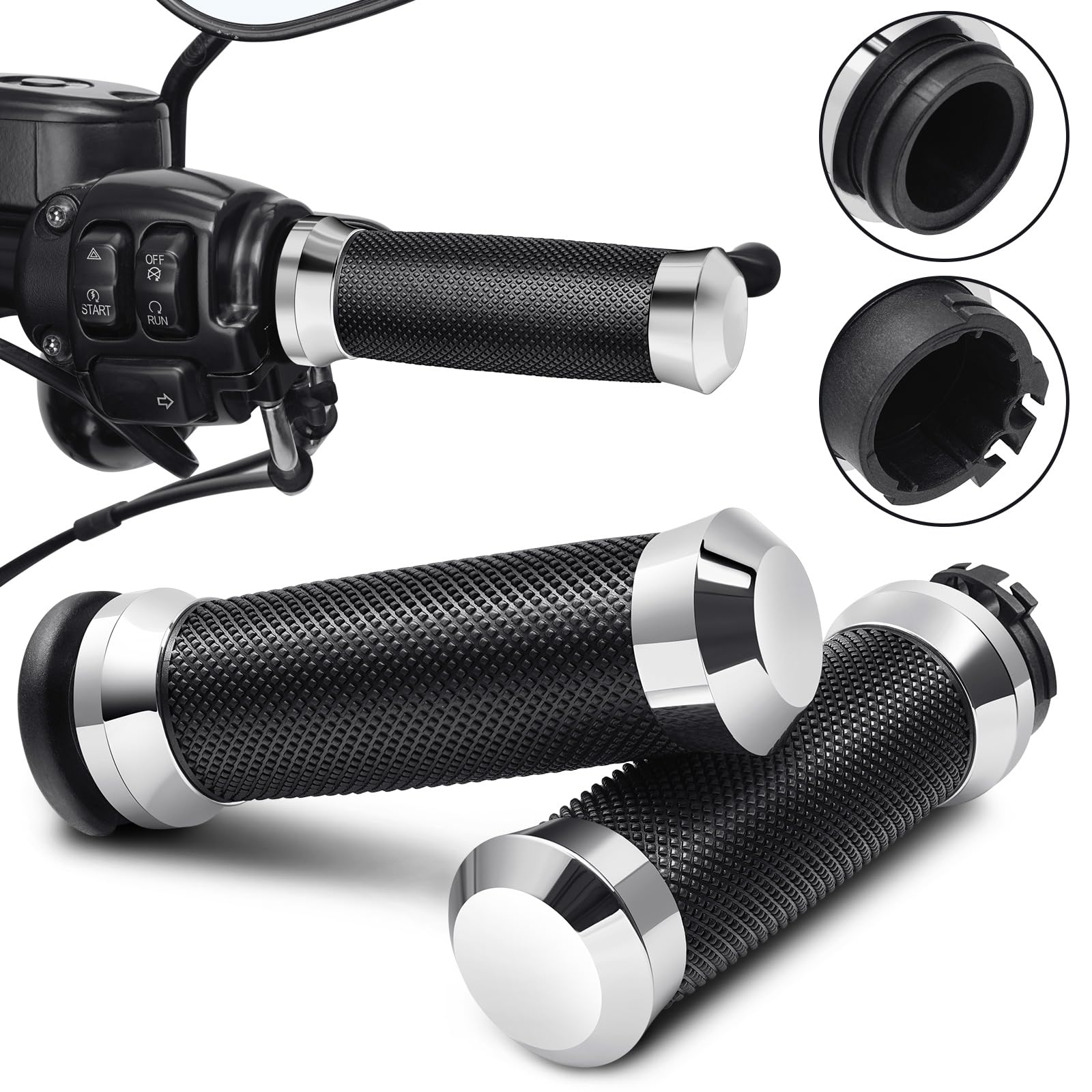 Benlari 1-inch Harley hand grips with precise control and secure handling.