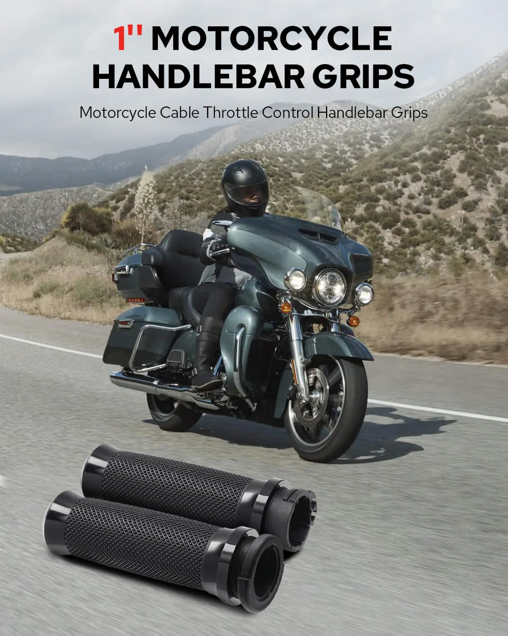 Benlari 1'' grips compatible with multiple Harley models for versatile upgrade.
