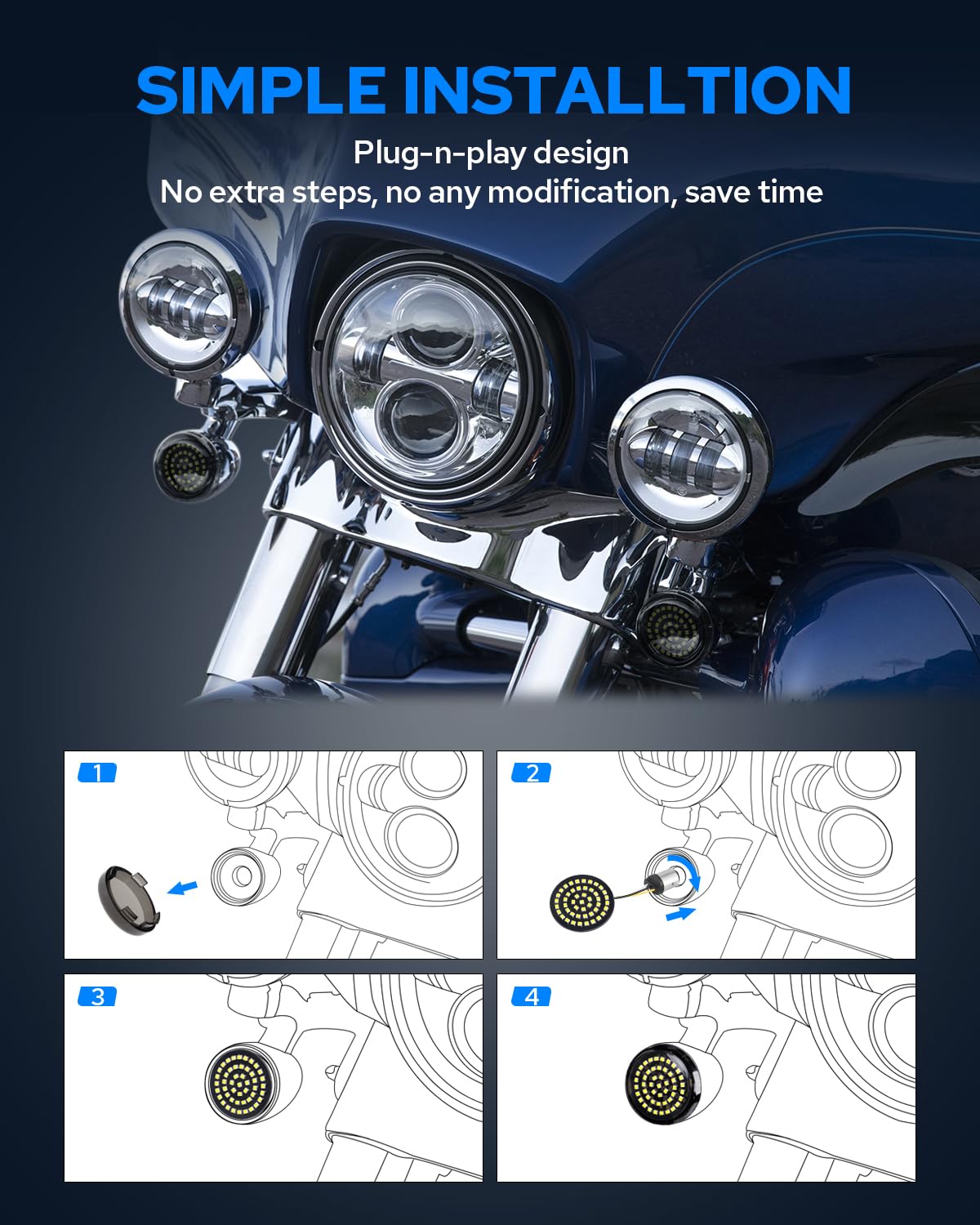 Benlari 48 LED chips deliver high brightness for better visibility.
