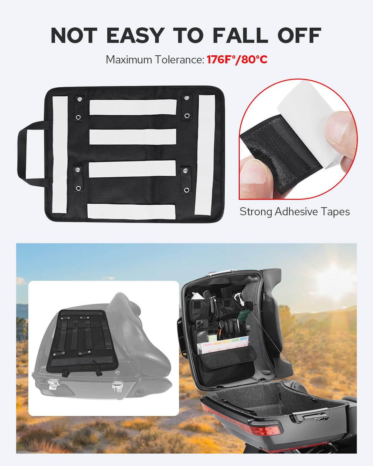 Benlari strong adhesive mount resists high temperatures and stays in place