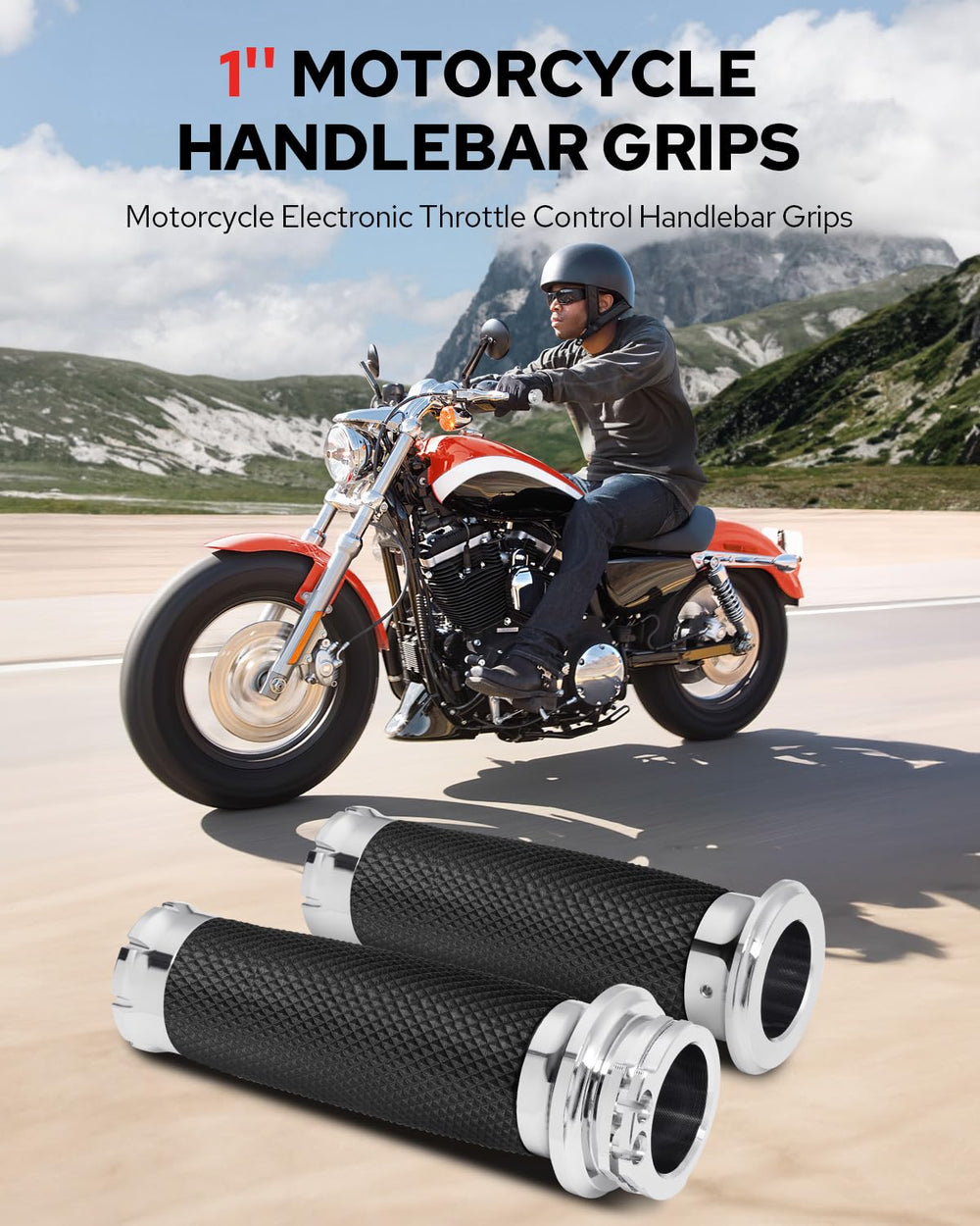 Benlari anti skid chrome surface on handlebar grip for secure hold