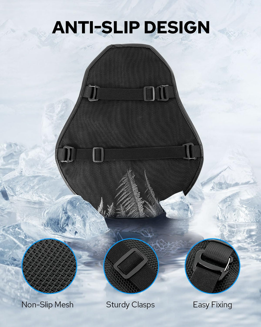 Benlari anti-slip design keeps cushion securely in place on most bikes.