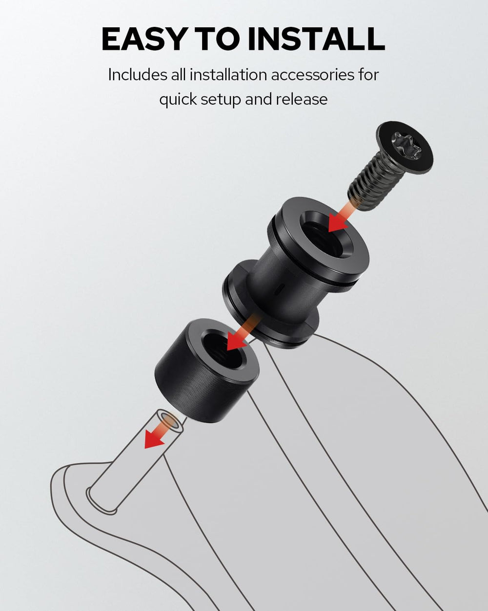 Benlari black finish docking hardware blends with Harley mounting surfaces.