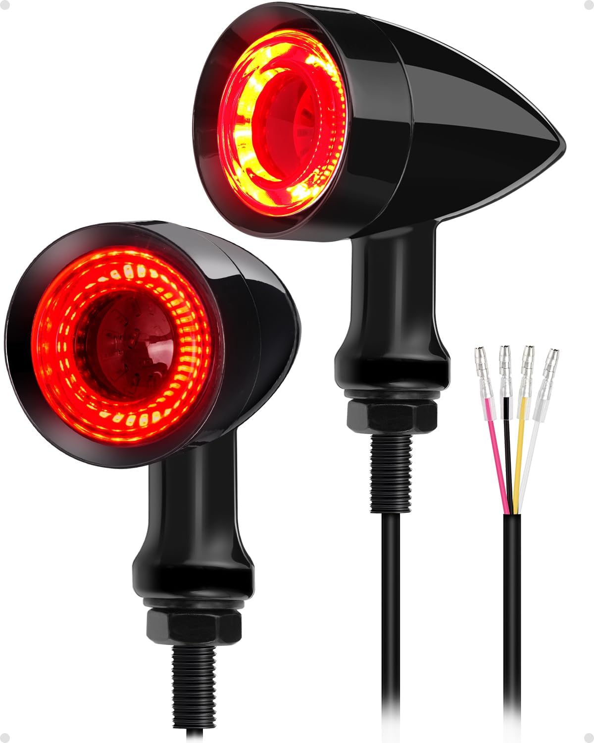 Benlari 48 LEDs bullet rear turn signal, black side view, enhances night visibility