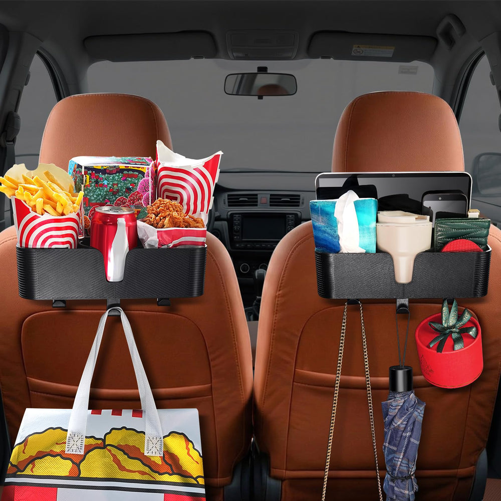 Benlari car headrest organizer with 3.7-inch cup holder for easy drinks within reach