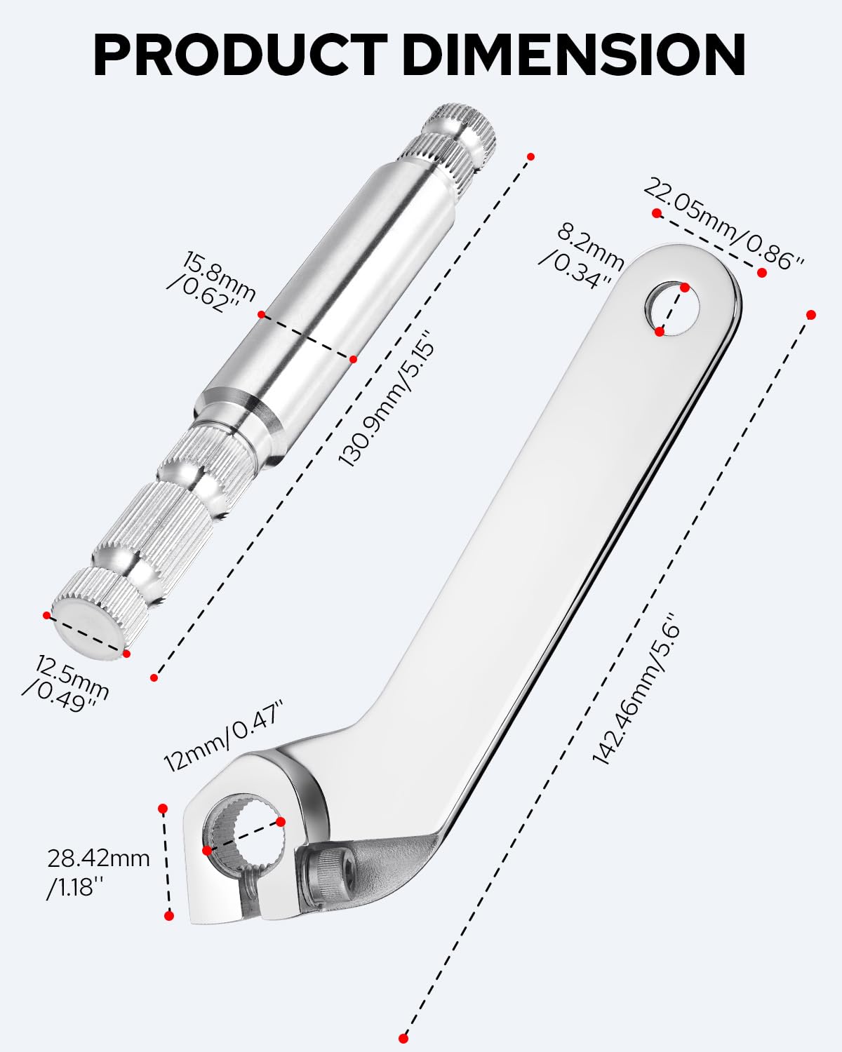 Benlari chrome finish inner shifter lever adds a polished look to bikes.