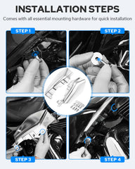 Benlari chrome mid-frame air deflectors installation hardware included for quick bolt-on fit