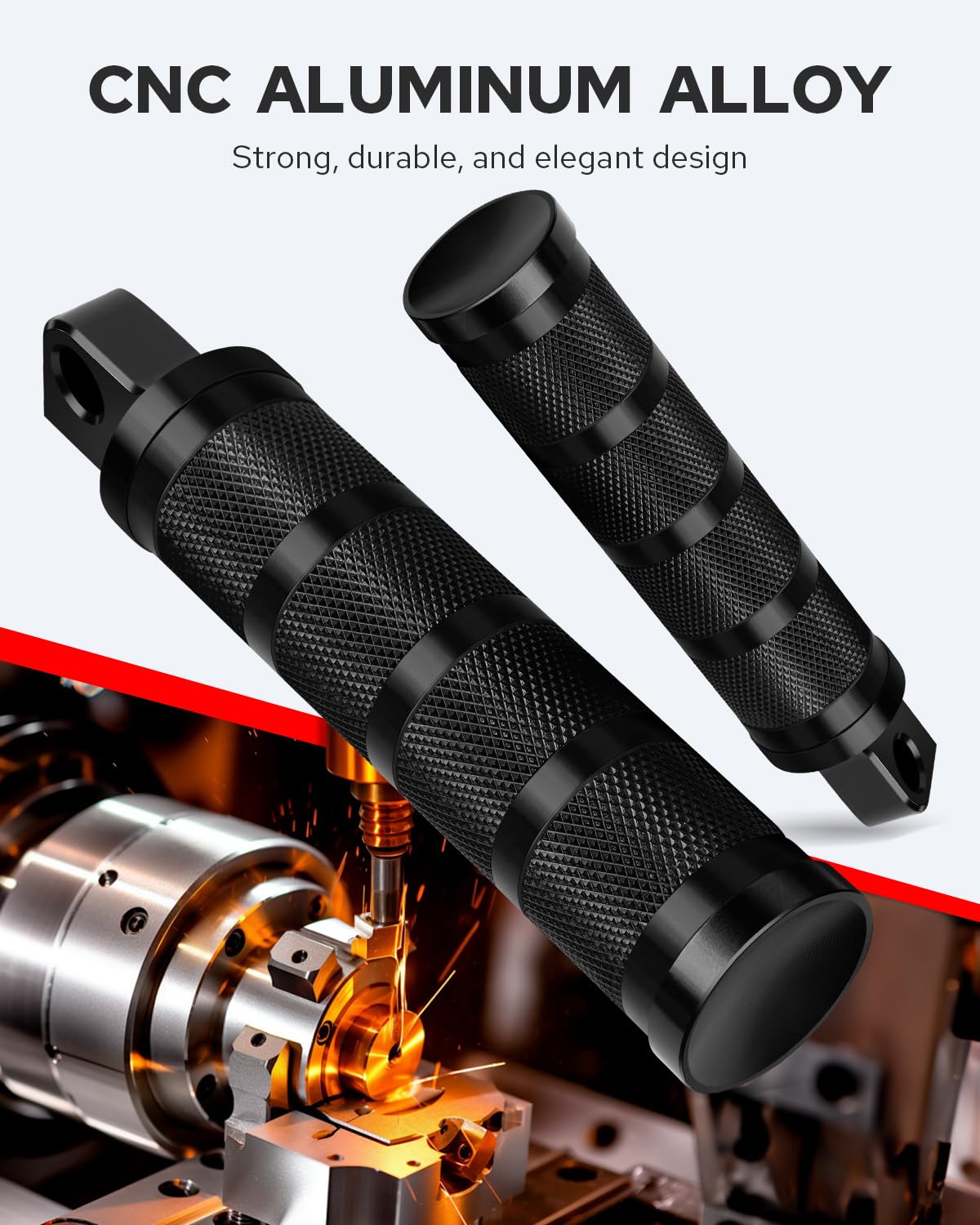 Benlari CNC aluminum footpeg assembly offers sturdy, lightweight durability and style