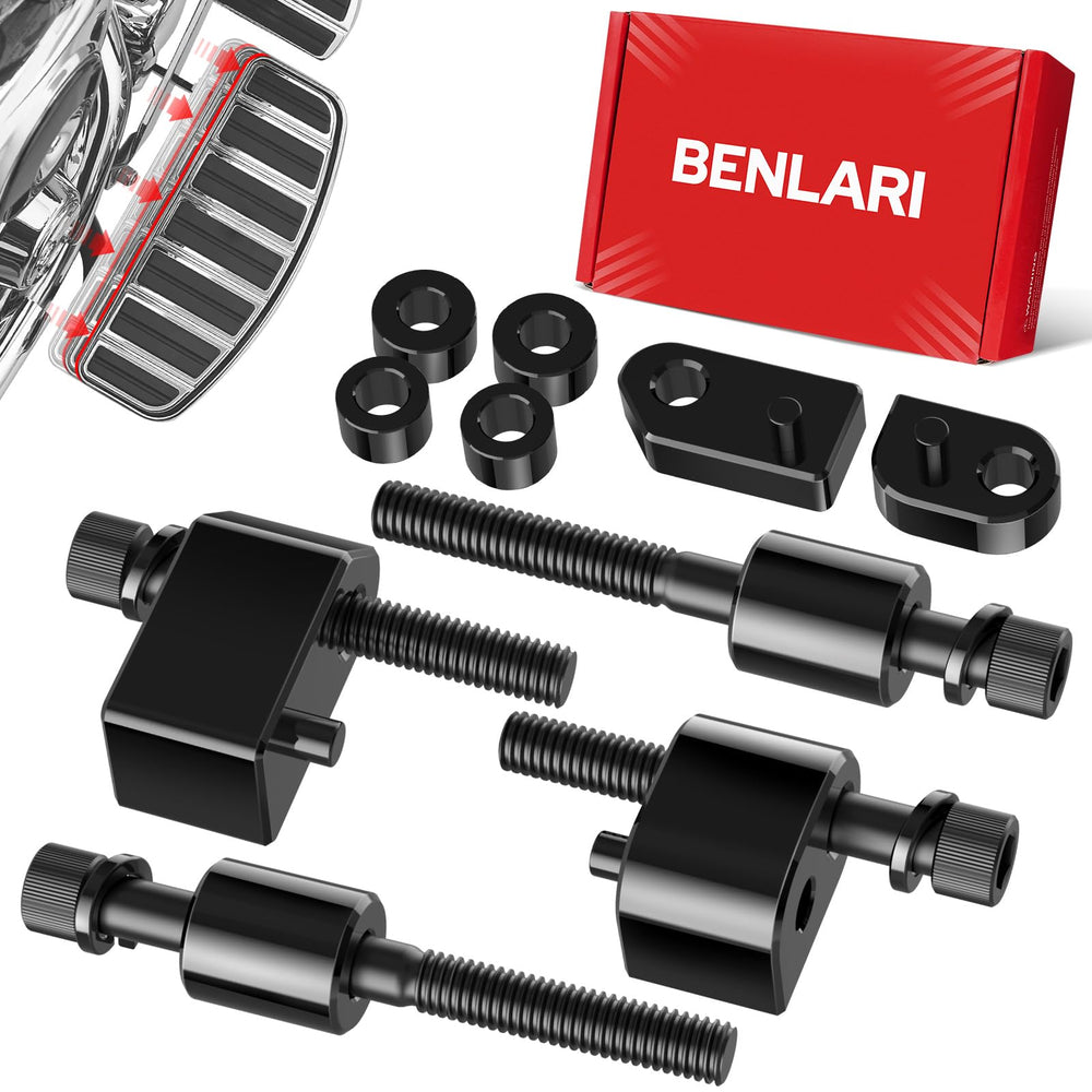 Benlari driver floorboard extensions 1inch right improve leg room on Harley during rides