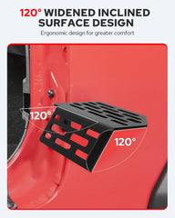Benlari exterior door-off foot pegs with hinges for easier access off-road.
