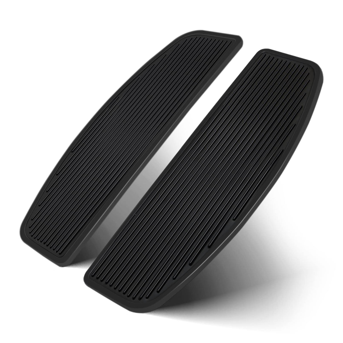 Benlari front rider footboard inserts improve grip for Harley touring riders.