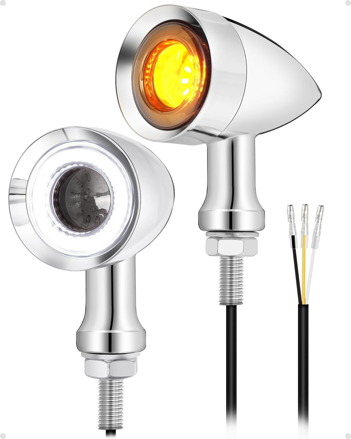 Benlari front turn signal with 48 LEDs in chrome boosts daytime visibility.