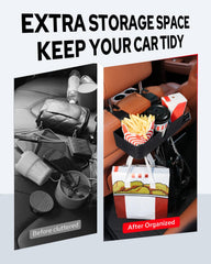 Benlari backseat organizer showing three bottom hooks for extra storage