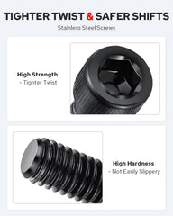 Close look at stainless screws on Benlari pegs