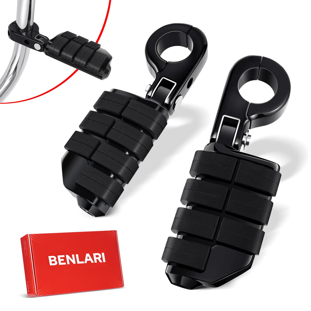 Benlari highway pegs with P-clamp mounted for long-ride comfort