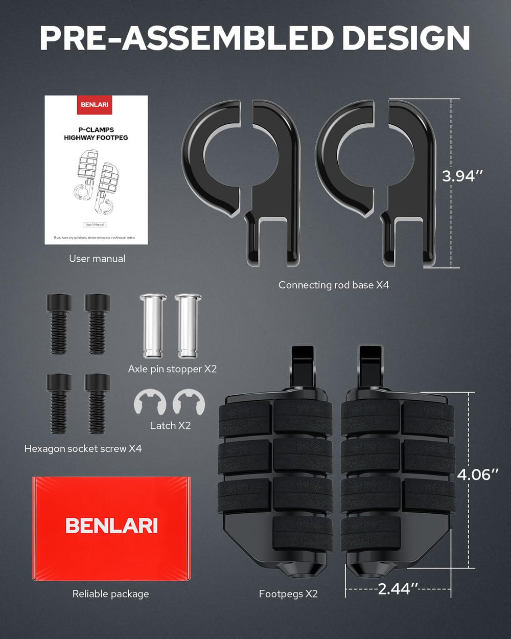 Benlari hardware kit included for quick installation