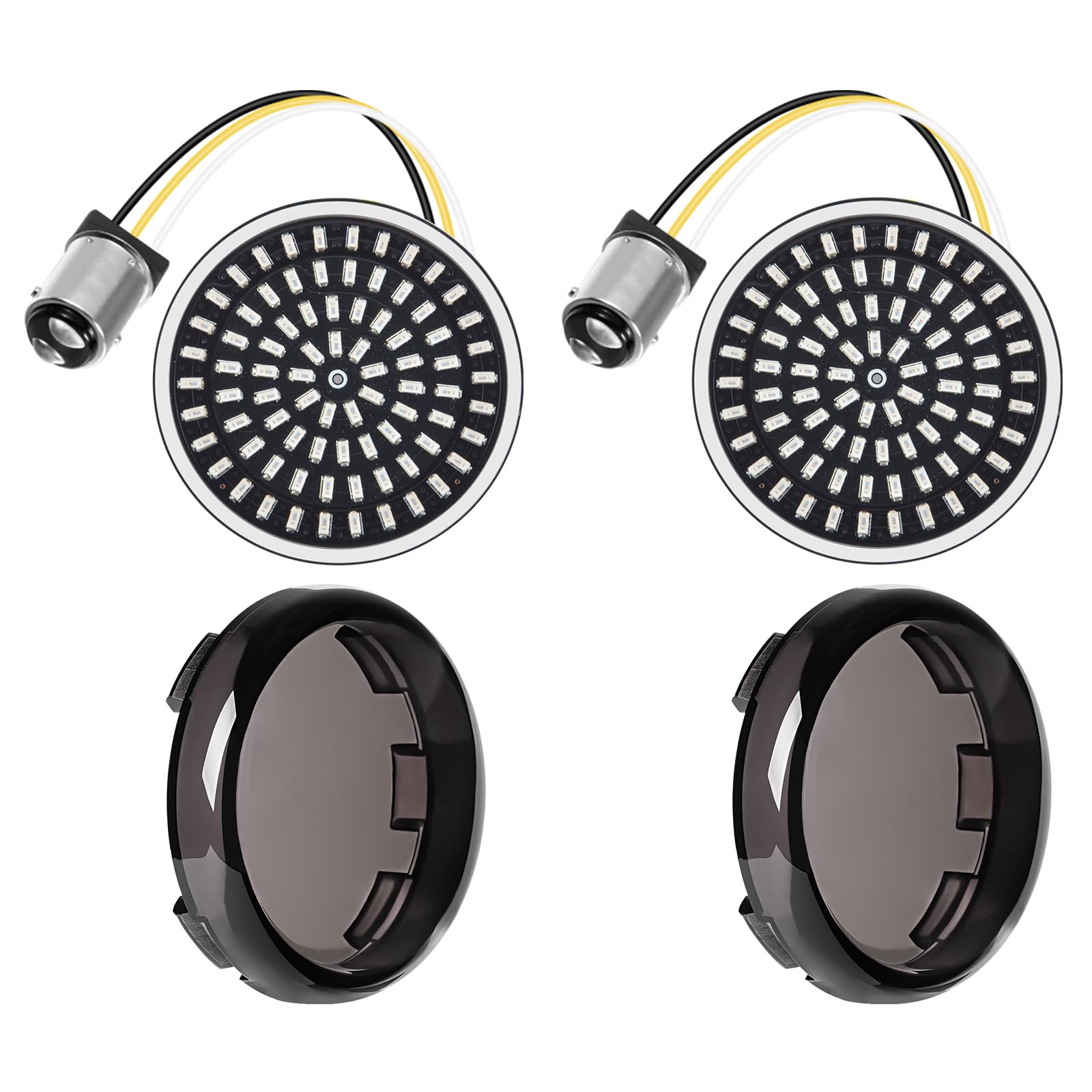 Benlari includes two front signals and smoked lens covers for a ready upgrade kit.