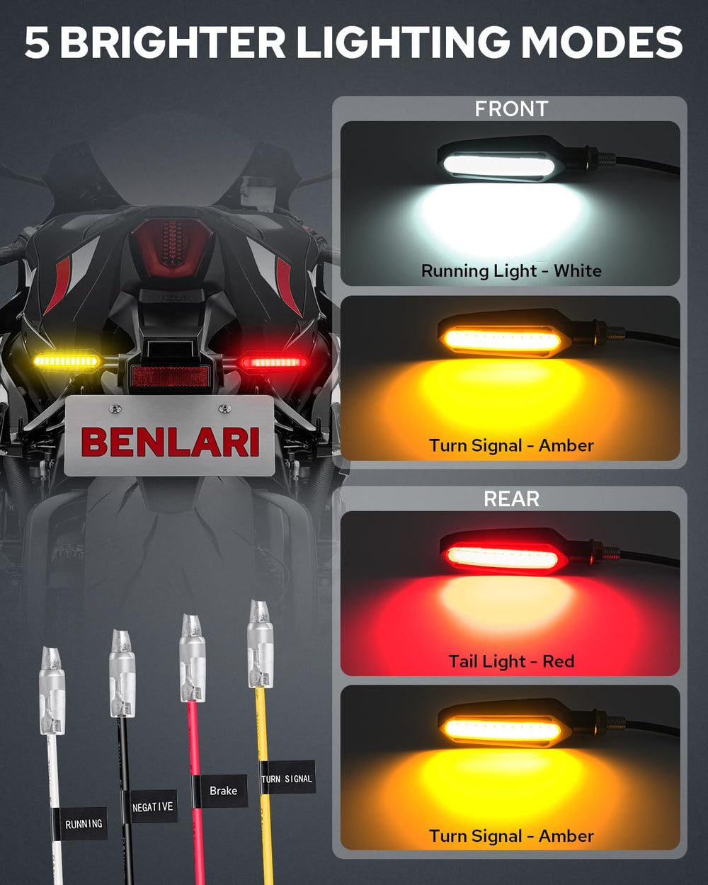 Benlari sequential amber lights add stylish signaling during turns