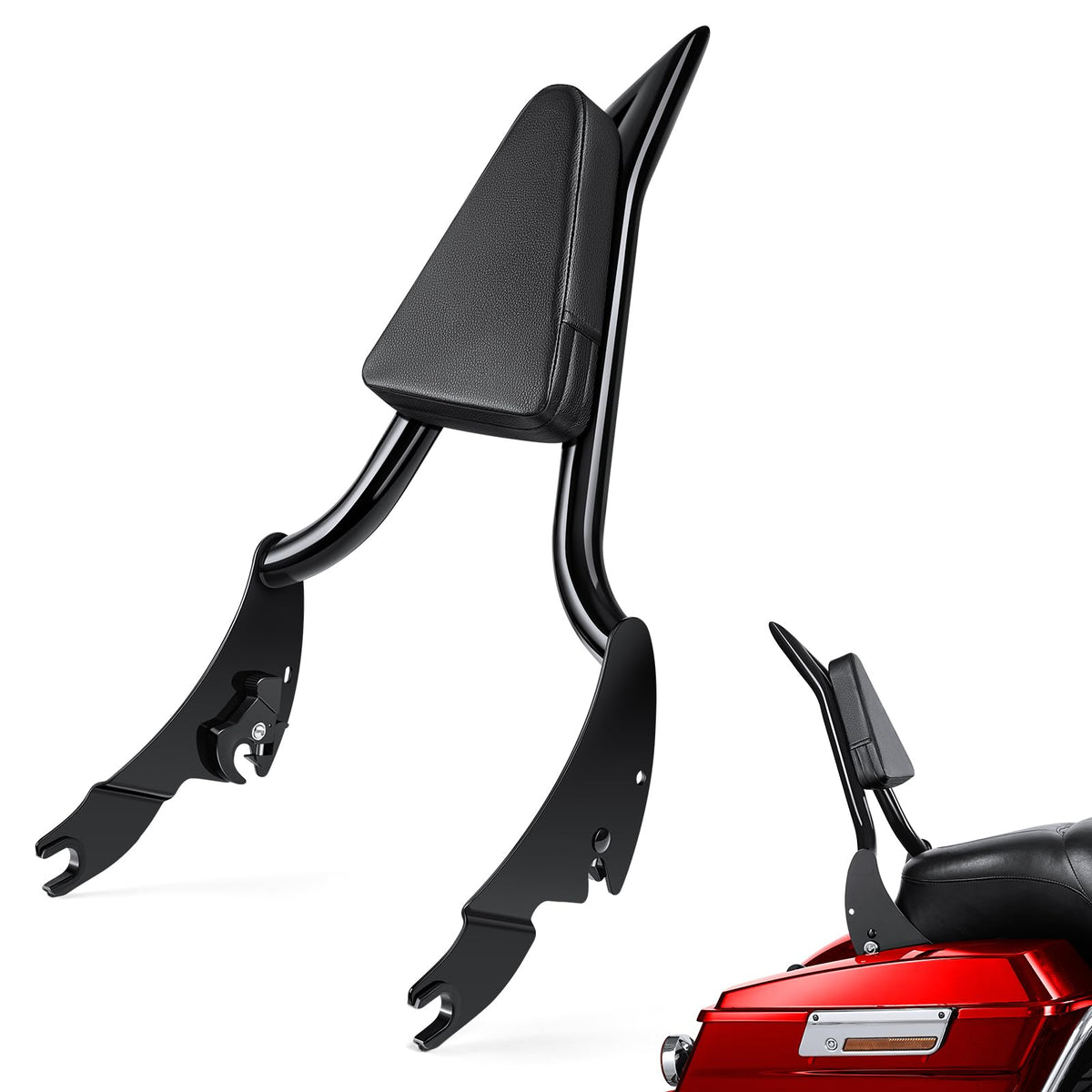 Benlari sissy bar backrest for Harley on 26-inch design improves passenger comfort