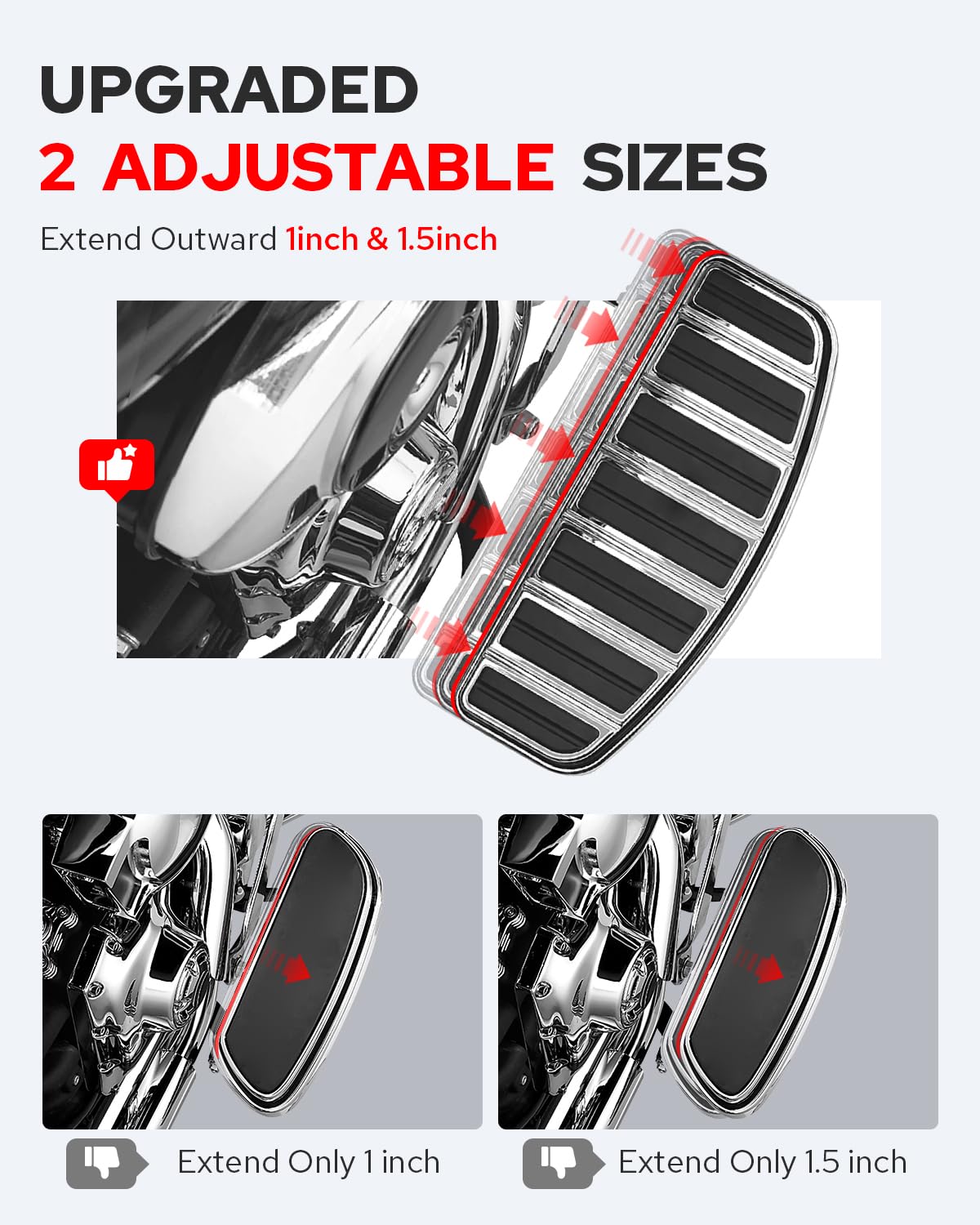 Benlari stainless steel fasteners for durable, rustproof mounting on Harley floorboards.