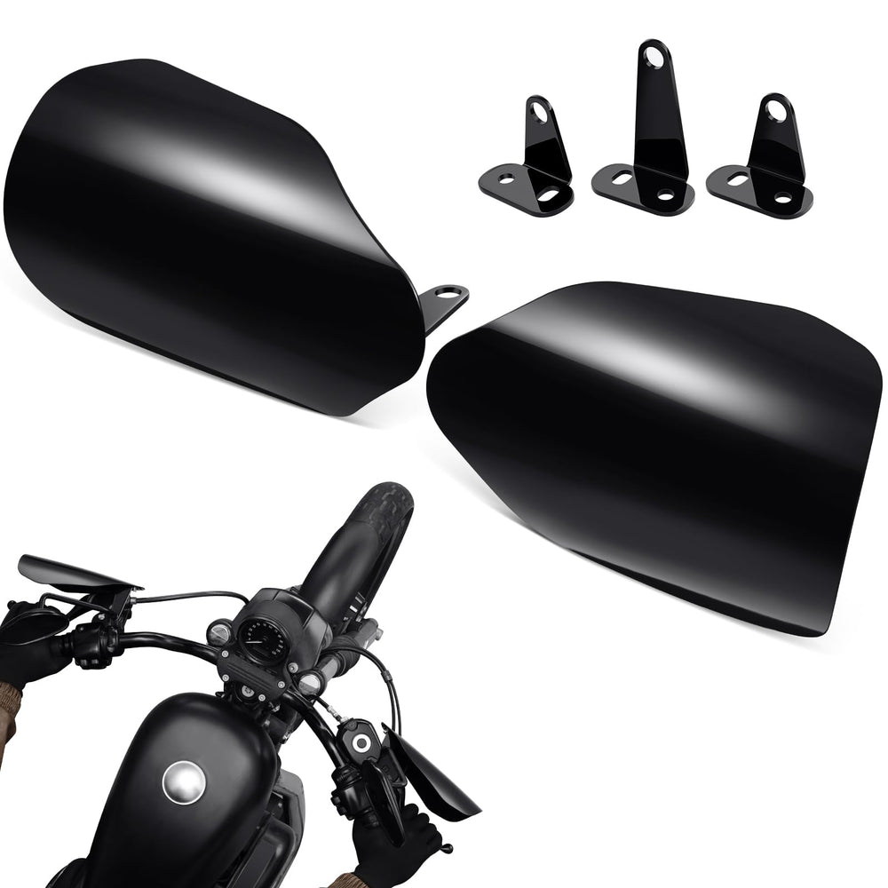 Benlari stainless steel handguards with larger fit shield Harley riders from wind and debris, keeping hands warmer.