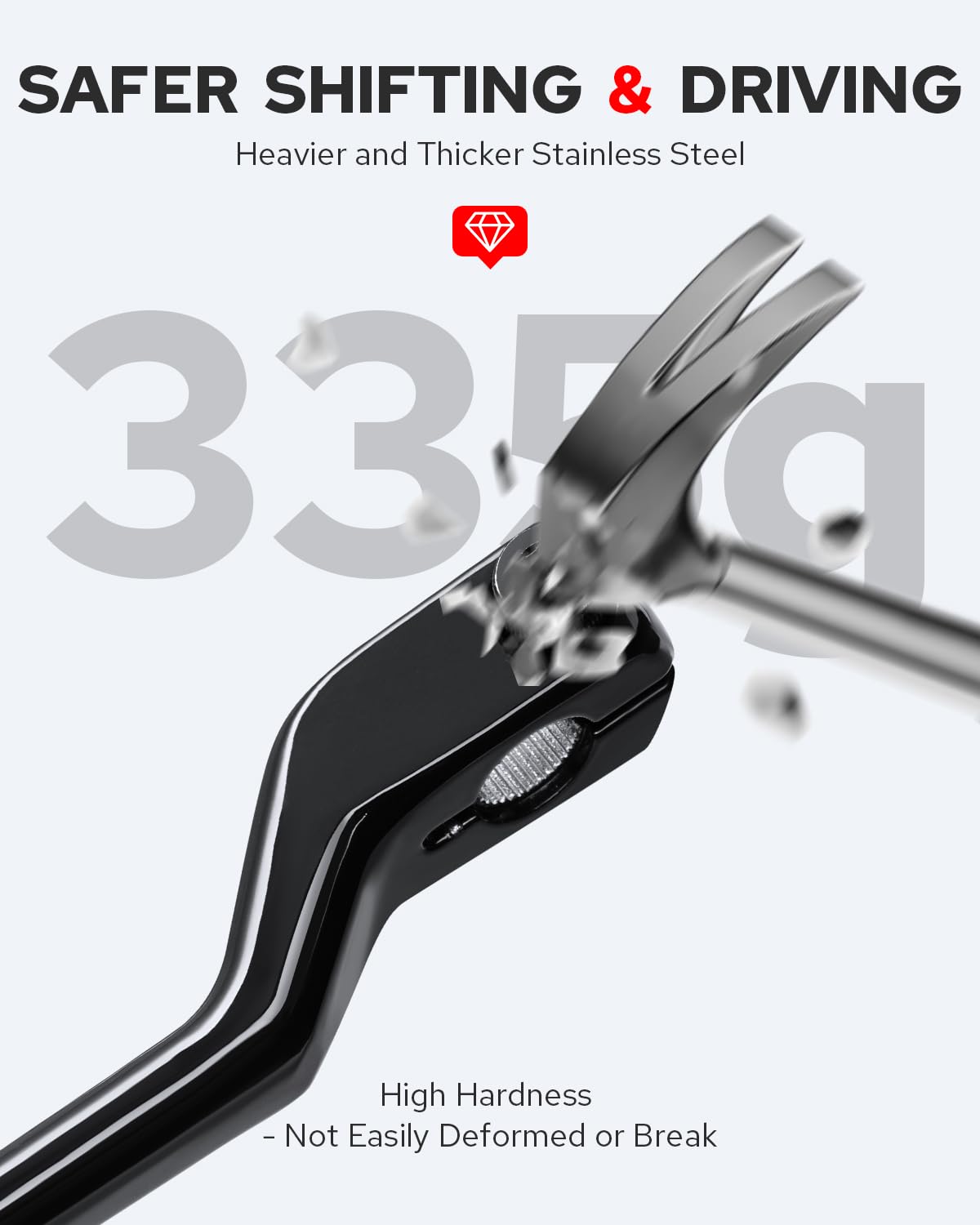 Benlari stainless steel shifter lever for durable performance on Harley