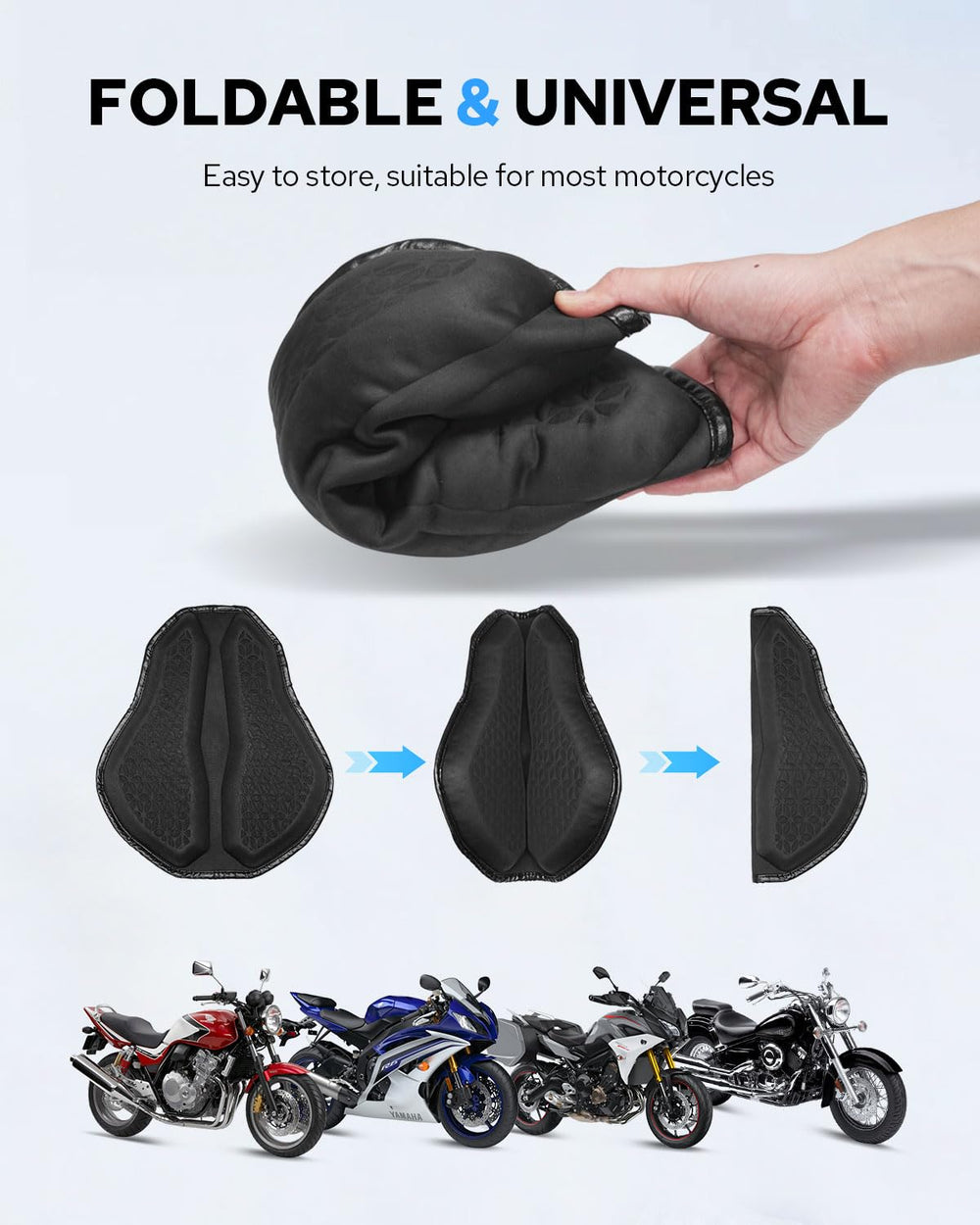 Benlari universal-fit seat cushion suitable for most motorcycles