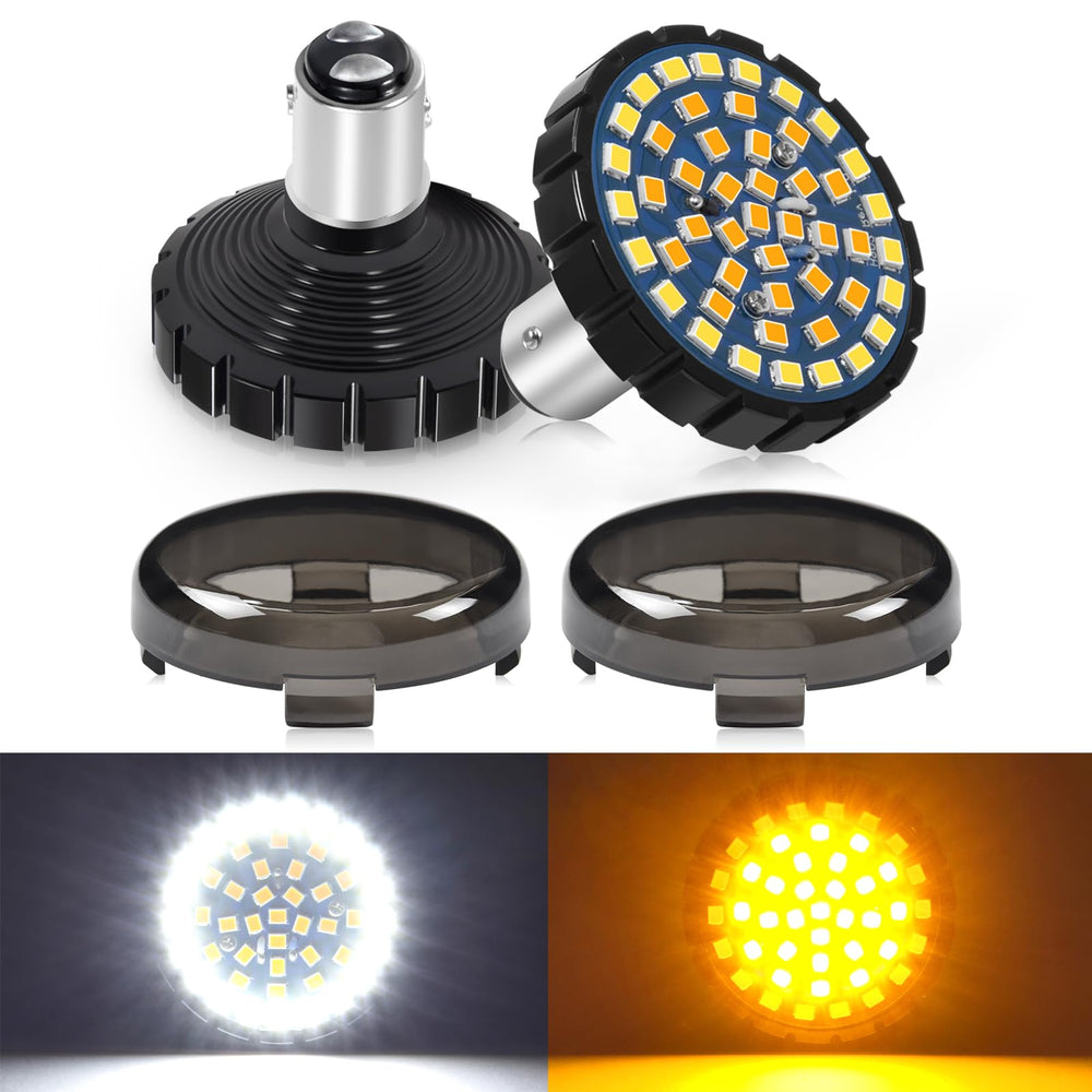Benlari upgrade 2 inch front turn signals with smoked lens for Harley bikes