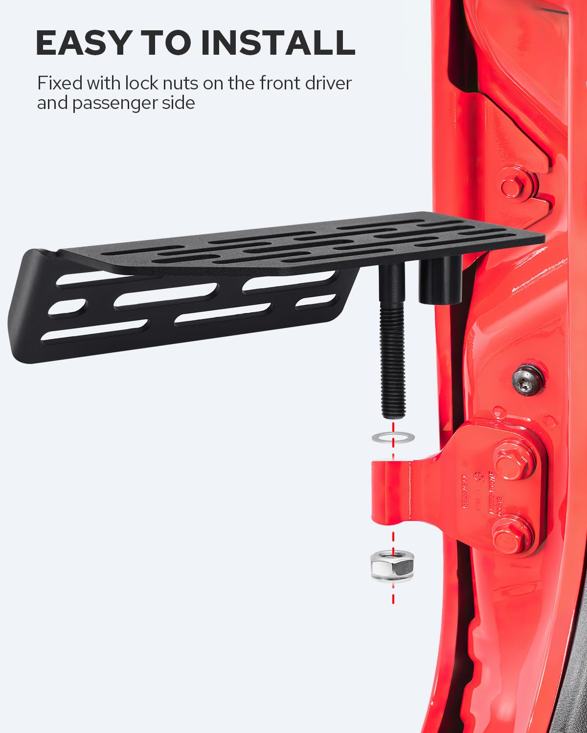 Benlari foot pegs compatible with Wrangler and Gladiator models.
