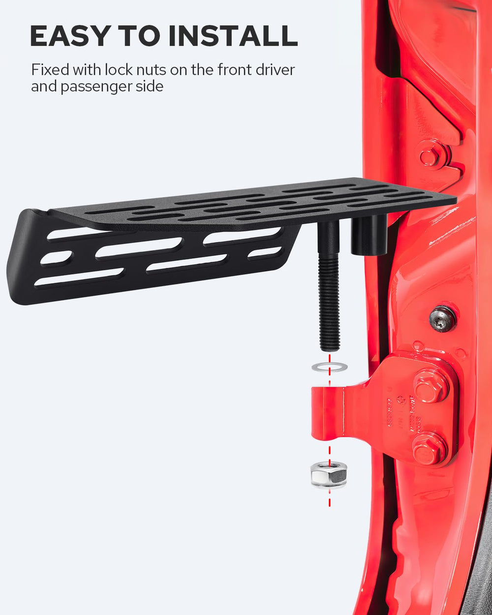 Benlari foot pegs compatible with Wrangler and Gladiator models.