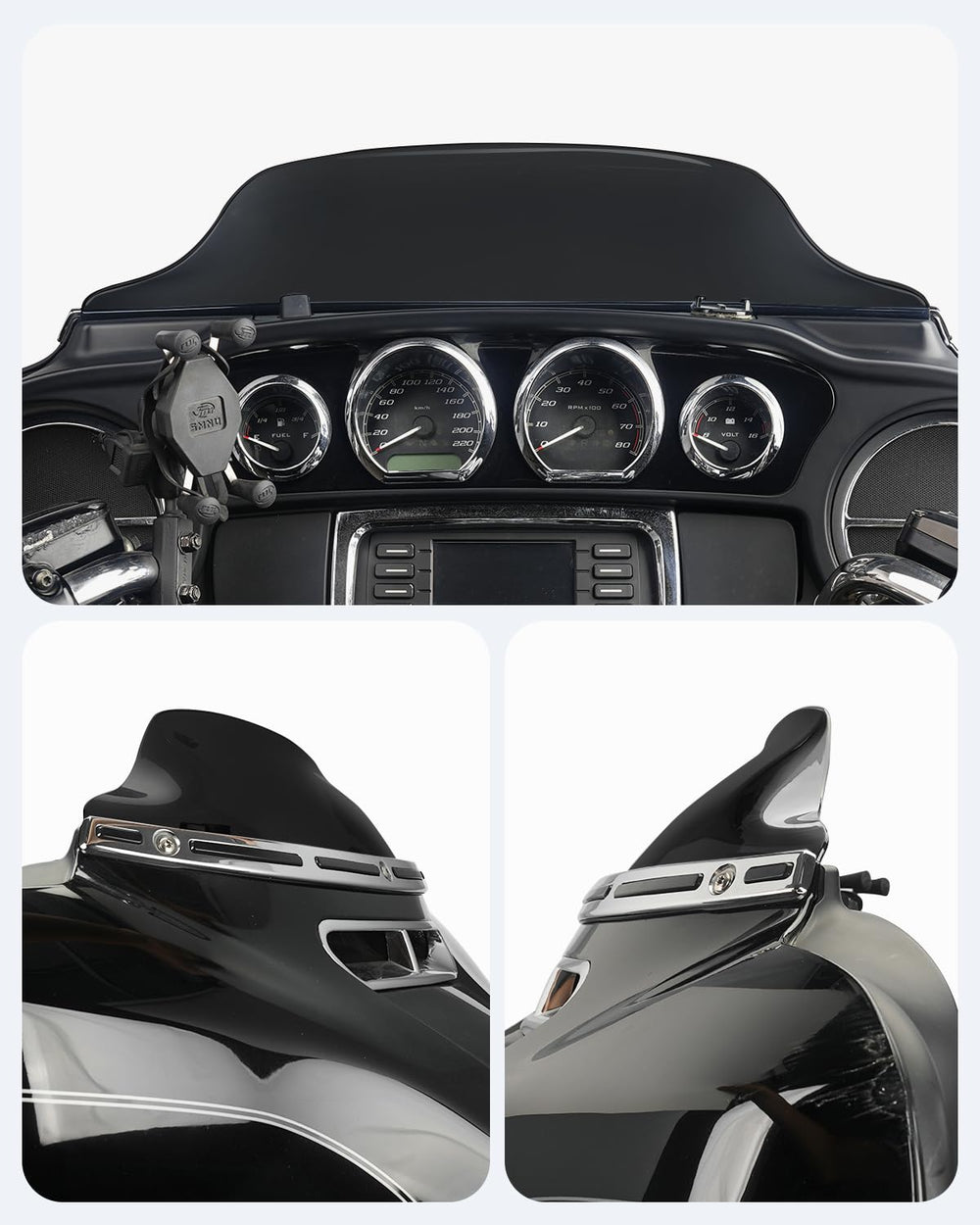 Benlari windshield 7-Inch Wave, road view, enjoy scenery with protected wind.