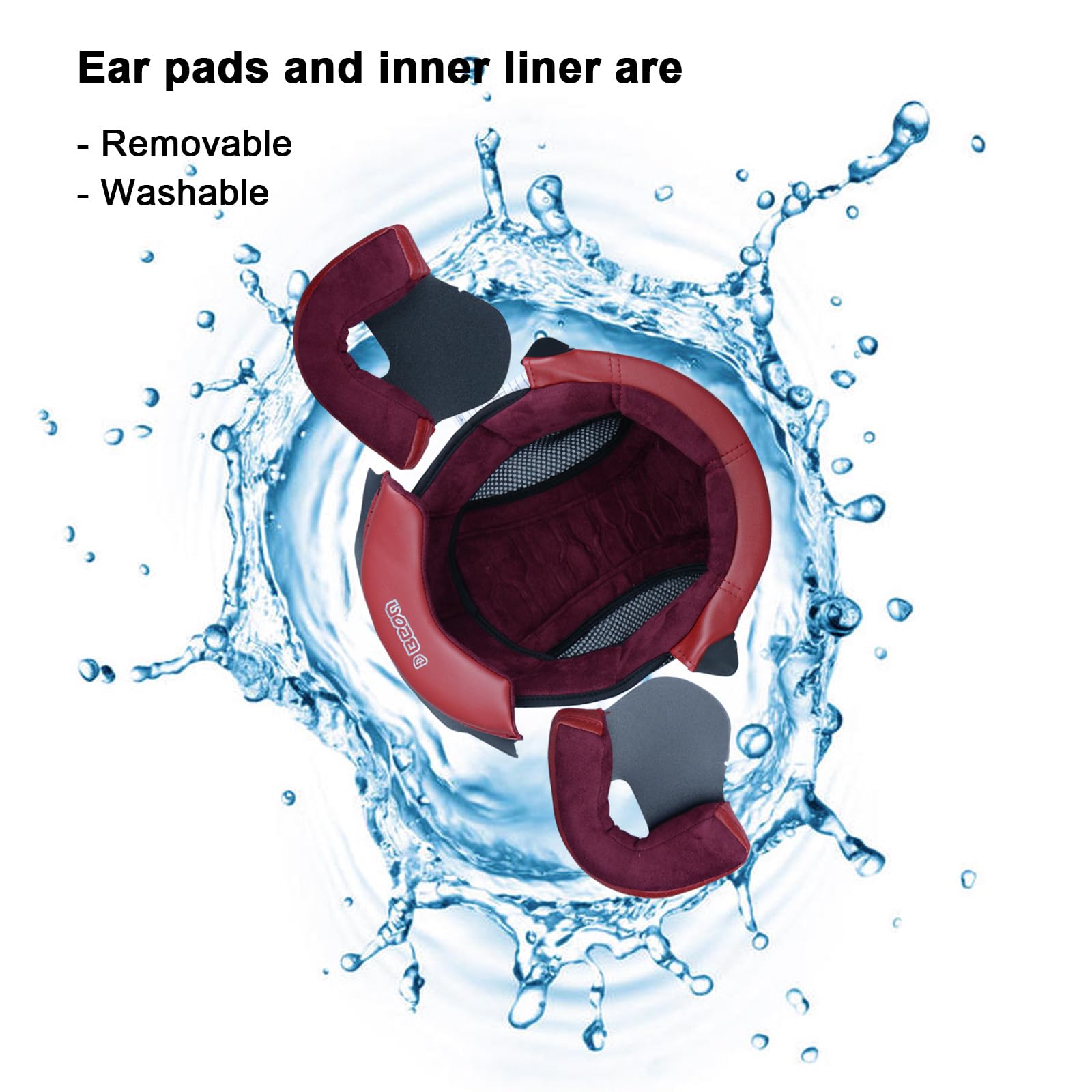 BEON open-face helmet removable liner for easy cleaning and comfort.